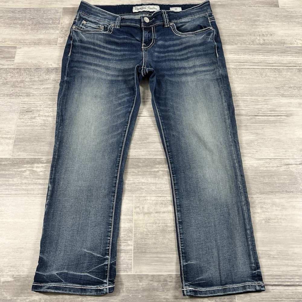 BKE Jeans Women's Sabrina Stretch Capris Denim Pants Size‎ 30 (Actual 32X23.5)